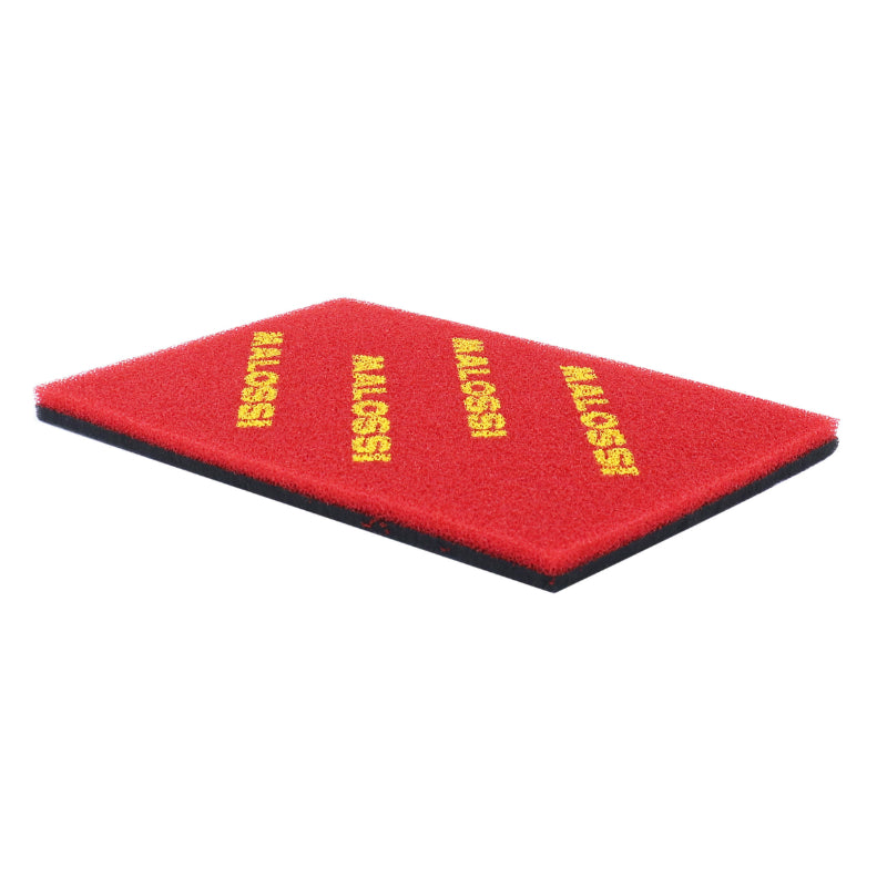 MOUSSE FILTRE A AIR MALOSSI UNIVERSEL DOUBLE DENSITE ROUGE 200x300mm EPAISSEUR 16mm (A DECOUPER)