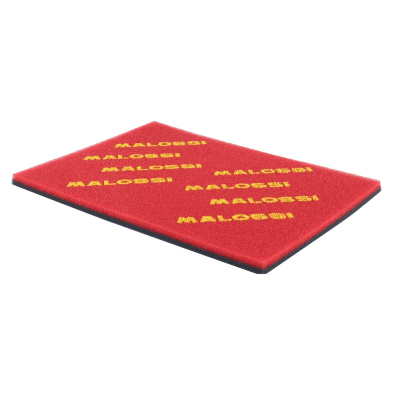 MOUSSE FILTRE A AIR MALOSSI UNIVERSEL DOUBLE DENSITE ROUGE 400x300mm EPAISSEUR 16mm (A DECOUPER)