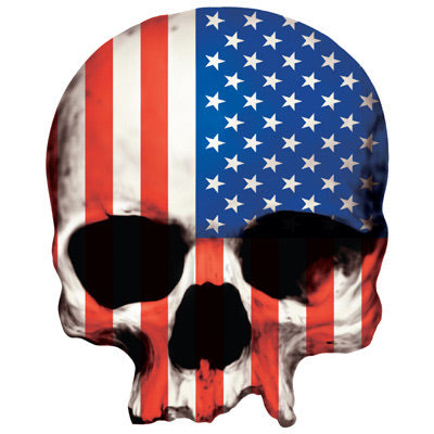 AUTOCOLLANT-STICKER LETHAL THREAT MINI TETE DE MORT DRAPEAU USA (60x80mm)