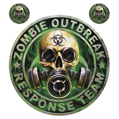 STICKER-STICKER DODELIJKE BEDREIGING ZOMBIE-UITBRAAK (150x200mm) (LT88083)