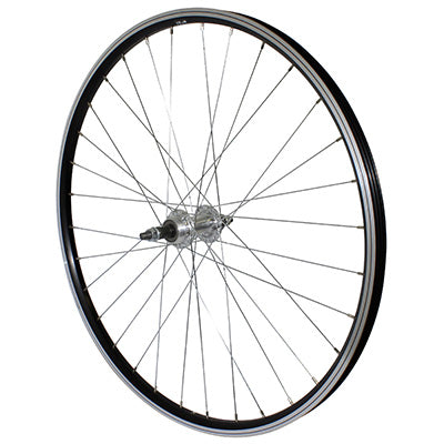 ROUE VTT PATIN 26" P2R ARRIERE ALU NOIR DOUBLE PAROI MOYEU ALU ROUE LIBRE 7-6V AXE PLEIN