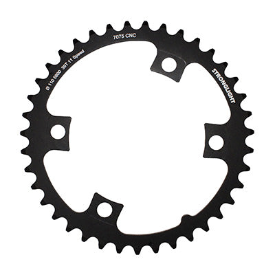 ROAD CHAINRING 4BRA D.110 FOR SHIMANO 105 5800 STRONGLIGHT 39TTS BLACK INTERIOR COMPATIBLE ULTEGRA 6800 - DURA-ACE 9000 11V.