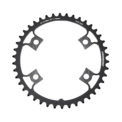 ROAD CHAINRING 4BRA D.110 FOR SHIMANO 105 5800 STRONGLIGHT 42TTS BLACK INTERIOR COMPATIBLE ULTEGRA 6800 - DURA-ACE 9000 11V.