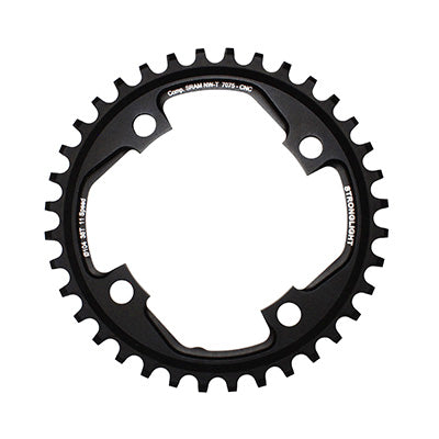 4BRA D.104 MTB CHAINRING FOR SRAM XO1 STRONGLIGHT 36T MONO BLACK ALU 7075 11V. NARROW WIDE - THICKNESS 5mm