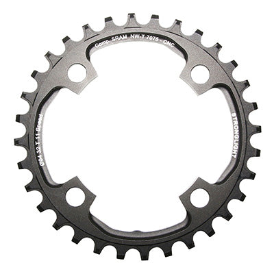 PLATEAU VTT 4BRA D.94 POUR SRAM X01 STRONGLIGHT 32DTS MONO NOIR ALU 7075 11V. NARROW WIDE - EPAISSEUR 5mm