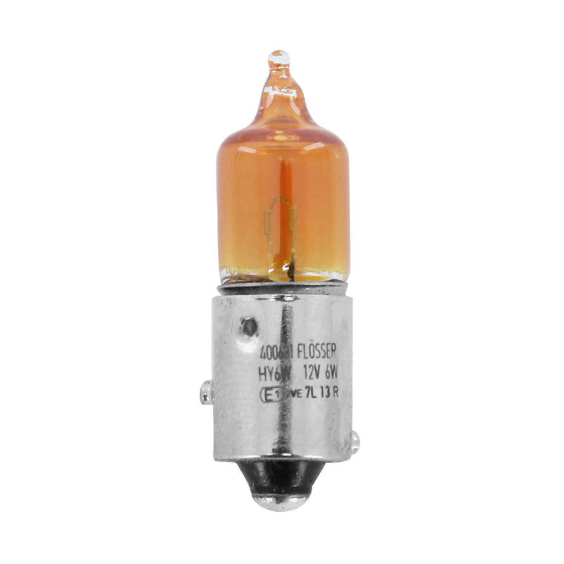 MINIATUUR HALOGEEN LAMP H6W 12V 6W BAZ9s BEHUIZING ORANJE LAMP INDICATOR (KNIPPEREN) (AFZONDERLIJK VERKOCHT) -FLOSSER-