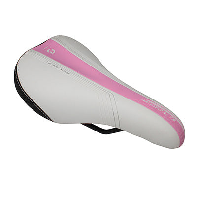 SELLE JUNIOR NEWTON MISSION BLANC DECO ROSE-ARGENT 240x160mm RAIL ACIER NOIR