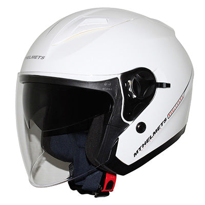 CASQUE JET MT BOULEVARD SV DOUBLE ECRANS UNI BLANC BRILLANT    XS