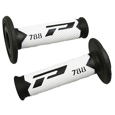 REVETEMENT POIGNEE PROGRIP MOTO OFF ROAD 788 TRIPLE DENSITE SPECIAL EDITION NOIR-BLANC-TITANE CLOSED END 115mm (CROSS-MX) (PAIRE)