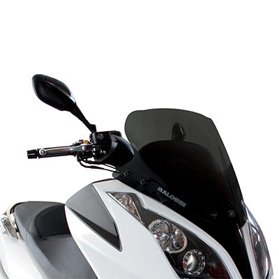 PARE-BRISE-SAUTE VENT MAXISCOOTER POUR KYMCO 125 DINK-STREET 2012+, 300 DINK-SREET 2012+, 125 DOWNTOWN 2012+2016, 300 DOWNTOWN 2012+, 125 SUPER-DINK 2012+ FUME FONCE (H 472 mm - L 485 mm)  -MALOSSI-