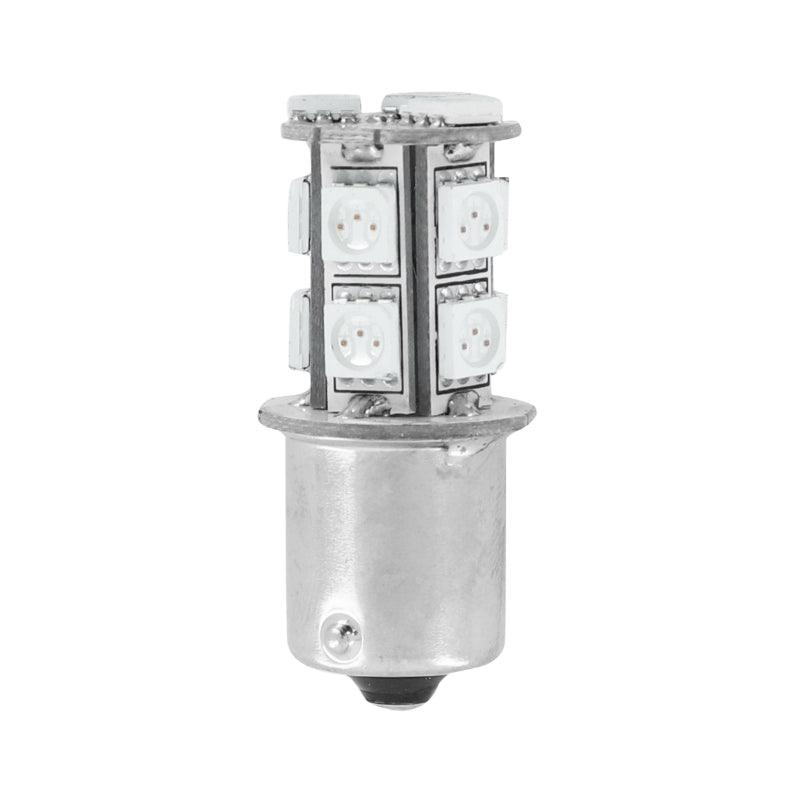 LED BULB 12V 3.3W BA15s BASE 8000+10000K BRIGHT ORANGE LIGHTING 13SMD (FLASHING) (SOLD INDIVIDUALLY) -P2R-