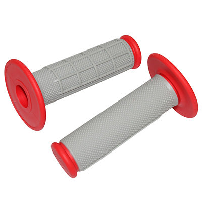 REPLAY OFF ROAD CROSS KRATON GRIJS-ROOD GRIP BEDEKKING 115 mm - GESLOTEN EINDE (PAAR)