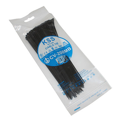 COLLIER DE SERRAGE NYLON TYPE RILSAN 2,5x200mm NOIR (VENDU PAR 100)  -P2R-