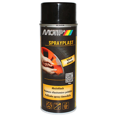 BOMBE DE PEINTURE MOTIP SPRAYPLAST NOIR BRILLANT AEROSOL 400 ml (396526)