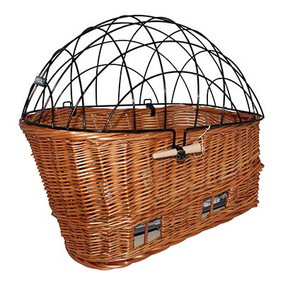 BASIL WICKER REAR DOG BASKET 45CM (COMES WITH LUGGAGE RACK VICE MOUNTING) (45x37x21cm)