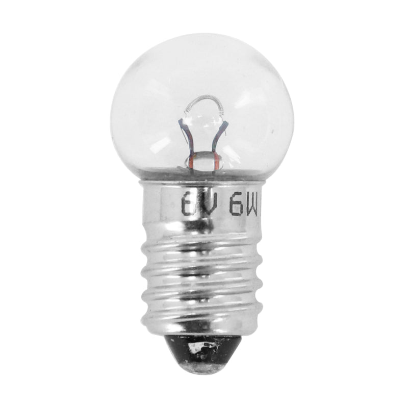 STANDARD 6V 6W LAMP BULB E-10 BASE WHITE SCREW-IN GREASE NUT (PARKING LIGHT) (SOLD INDIVIDUALLY) -FLOSSER-