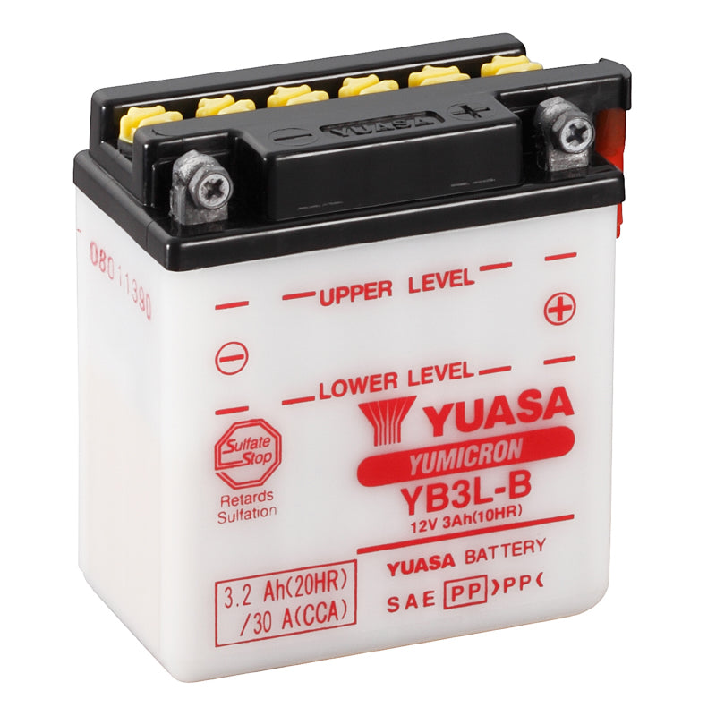 BATTERIE 12V  3 Ah YB3L-B YUASA YUMICRON AVEC ENTRETIEN  (Lg98xL56xH110mm)