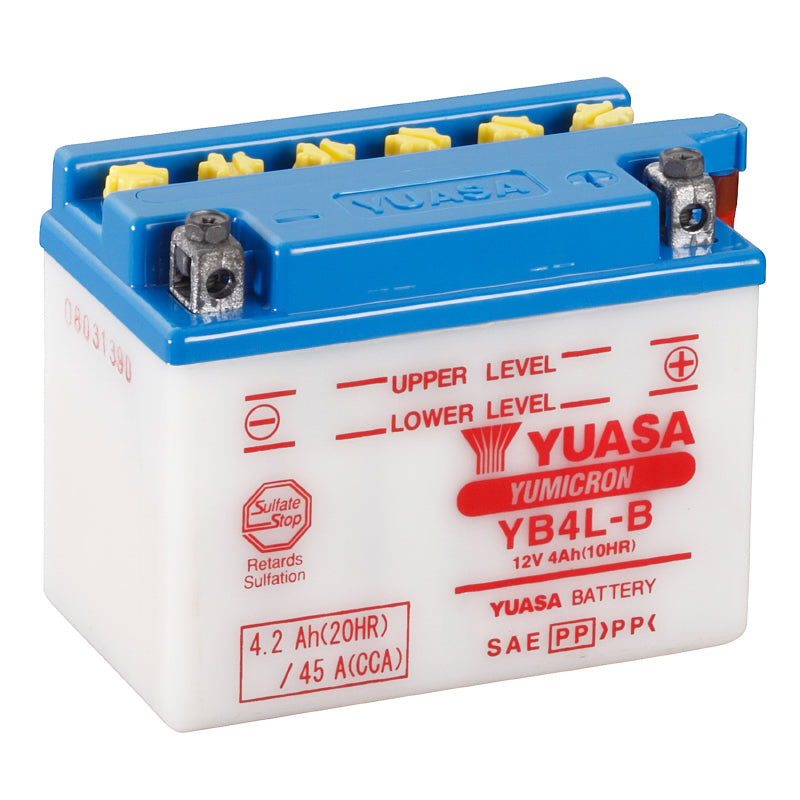 BATTERIE 12V  4 Ah YB4L-B YUASA YUMICRON AVEC ENTRETIEN  (Lg120xL70xH92mm)