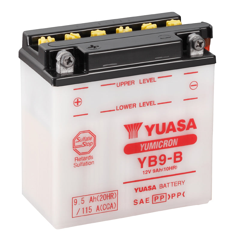 BATTERIE 12V  9 Ah YB9-B YUASA YUMICRON AVEC ENTRETIEN  (Lg135xL75xH139mm)