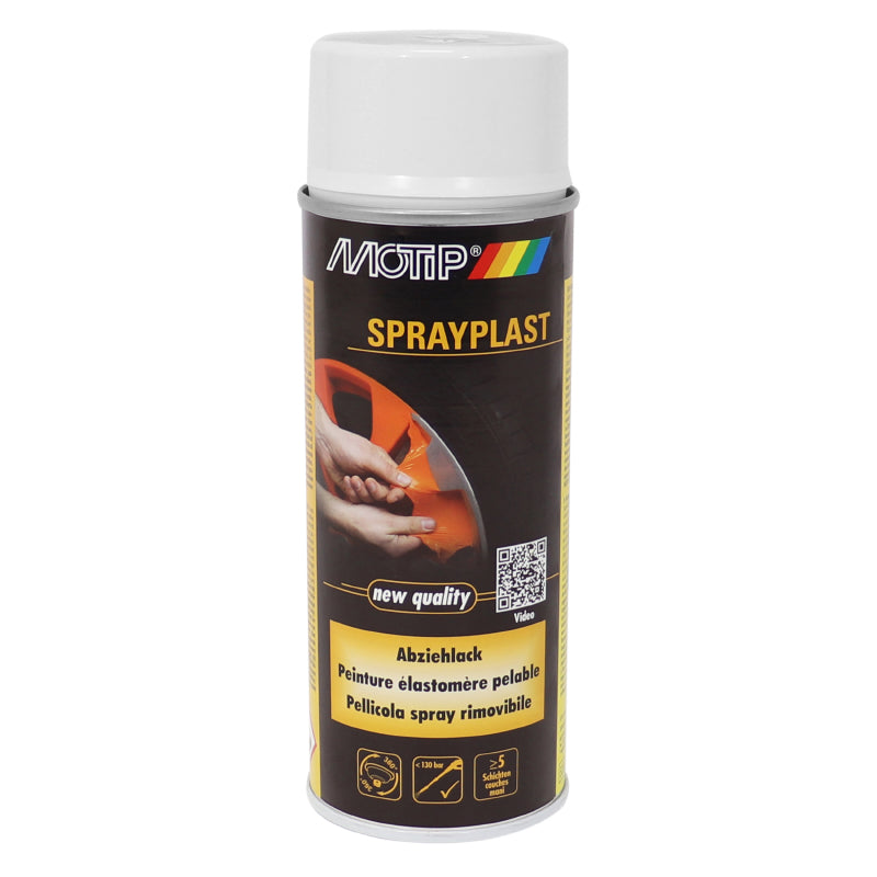 BOMBE DE PEINTURE MOTIP  SPRAYPLAST JANTES BLANC AEROSOL 500 ml (04003)