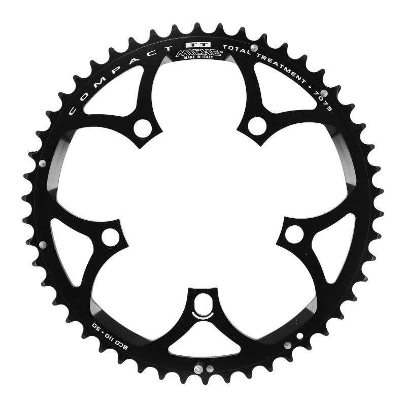 ROAD CHAINRING 5BRA D.110 MICHE 50TTS EXTERIOR TYPE SHIMANO AND CAMPAGNOLO RECORD CARBON - CHORUS CARBON - CENTAUR ALU 9-10V. BLACK