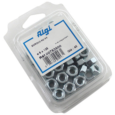 ALGI 6-SIDED NUT DIAM 8 (BLISTER OF 45) (00753600)