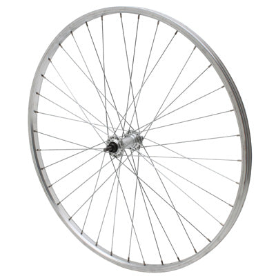 ROUE CITY PATIN 650X30A (26x1 3-8) AVANT JANTE ET MOYEU ALU AXE PLEIN (35-590) (VENDU AVEC ECROU 9X100) JANTE 21C