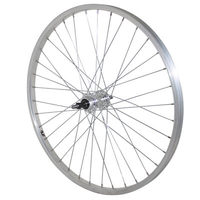 MTB WIEL SKATE 24" ALU ACHTER ALU NAAF SOLIDE AS VRIJ WIEL 7-6V (VERKOCHT MET 10X100 MOER) 21C VELG