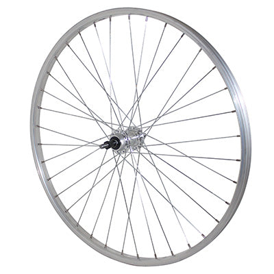 MTB WHEEL 26" ALU REAR ALU HUB SOLID AXLE FREEWHEEL 7-6V (SOLD WITH 10X100 NUT) 21C RIM