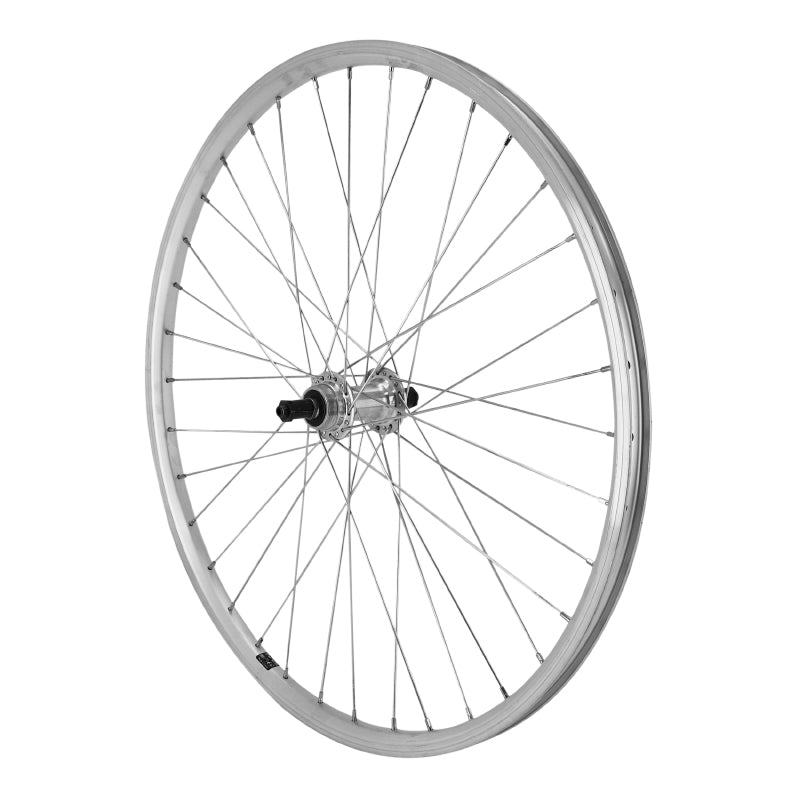 ROUE VTT PATIN BLOCAGE 26" ER10 ARRIERE ARGENT DOUBLE PAROI MOYEU ALU ROUE LIBRE 7-6V JANTE 19C