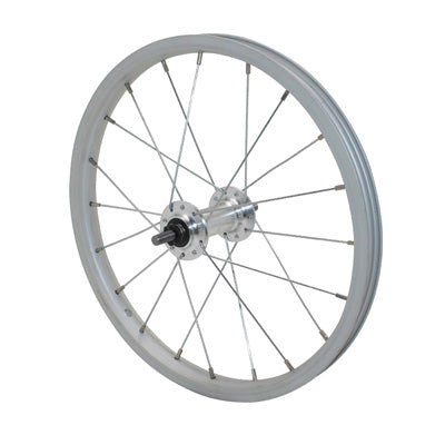 MTB WHEEL 16" FRONT 16X1.75 ALU STEEL HUB SOLID AXLE (SOLD WITHOUT 9x100 NUT)