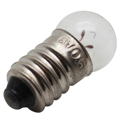 BICYCLE LAMP BULB 6V 0.6W STANDARD E10 G14 P2R WHITE SCREW IN (BICYCLE LAMP REAR LIGHT) (BOX OF 10)