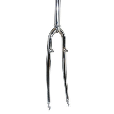 FOURCHE VTC 700X35 RIGIDE CINTREE ACIER CHROME AVEC TASSEAUX PIVOT LISSE 1''1-8-28,6 EXTERIEUR 300mm