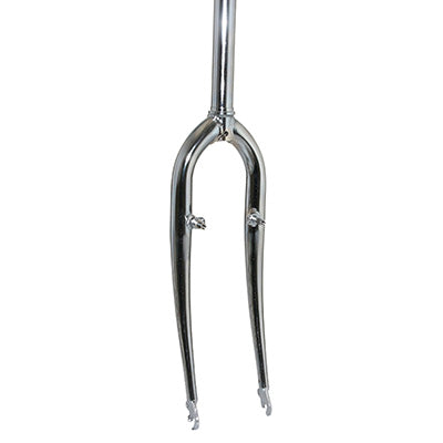 FOURCHE VTT 26'' RIGIDE CINTREE ACIER CHROME AVEC TASSEAUX PIVOT LISSE 250mm 1''1-8 - 28,6mm EXTERIEUR