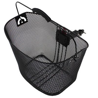 P2R BLACK HONEYCOMB STEEL FRONT BASKET WITH HANDLE QUICK ATTACHMENT ON PLUNGER STEM (Lg35xW26xH27)