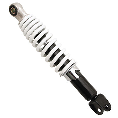 ADAPTABLE SCOOT SHOCK ABSORBER MBK 50 NITRO, OVETTO 2T - YAMAHA 50 AEROX, NEOS 2T - APRILIA 50 SR - MALAGUTI 50 F12 WHITE (ADJUSTABLE, SPACE 280 mm) -P2R-