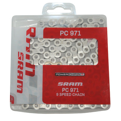 BICYCLE CHAIN ​​9 SPEED. ROAD-MTB SRAM PC-971 ROAD-MTB SILVER 114 LINKS