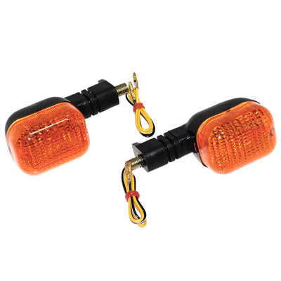 CLIGNOTANT SCOOT ADAPTABLE PEUGEOT 50 TKR, TREKKER, SQUAB AR ORANGE-NOIR FILETAGE PAS 1,25 mm (PAIRE) **  -REPLAY-