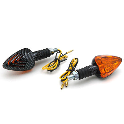 UNIVERSAL REPLAY TRIANGLE INDICATOR WITH BRIGHT CARBON ORANGE BULB SHORT BASE (L 78mm - H 37mm - W 27mm) (CE APPROVED) (PAIR)