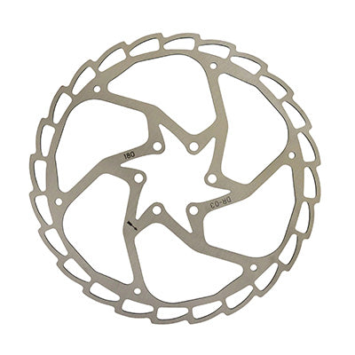 DISQUE DE FREIN VTT 6 TROUS NEWTON BRAKCO COMPATIBLE SHIMANO ET AUTRES 180mm ARGENT + 6 VIS