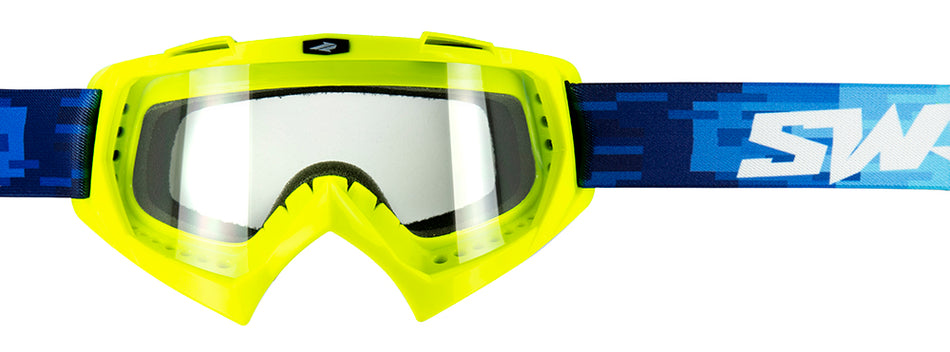 Masque Cross PIXEL JAUNE FLUO ECRAN CLAIR