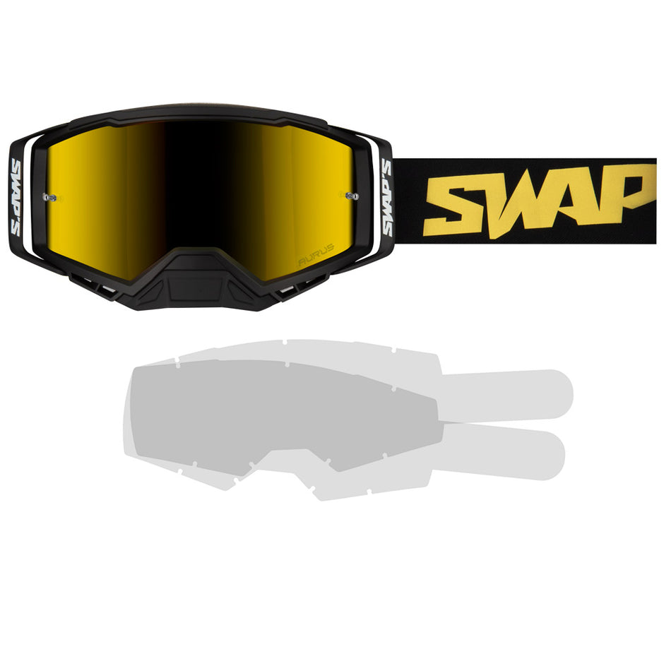 SWAPS AURUS afscheurmasker ZWART GOUD