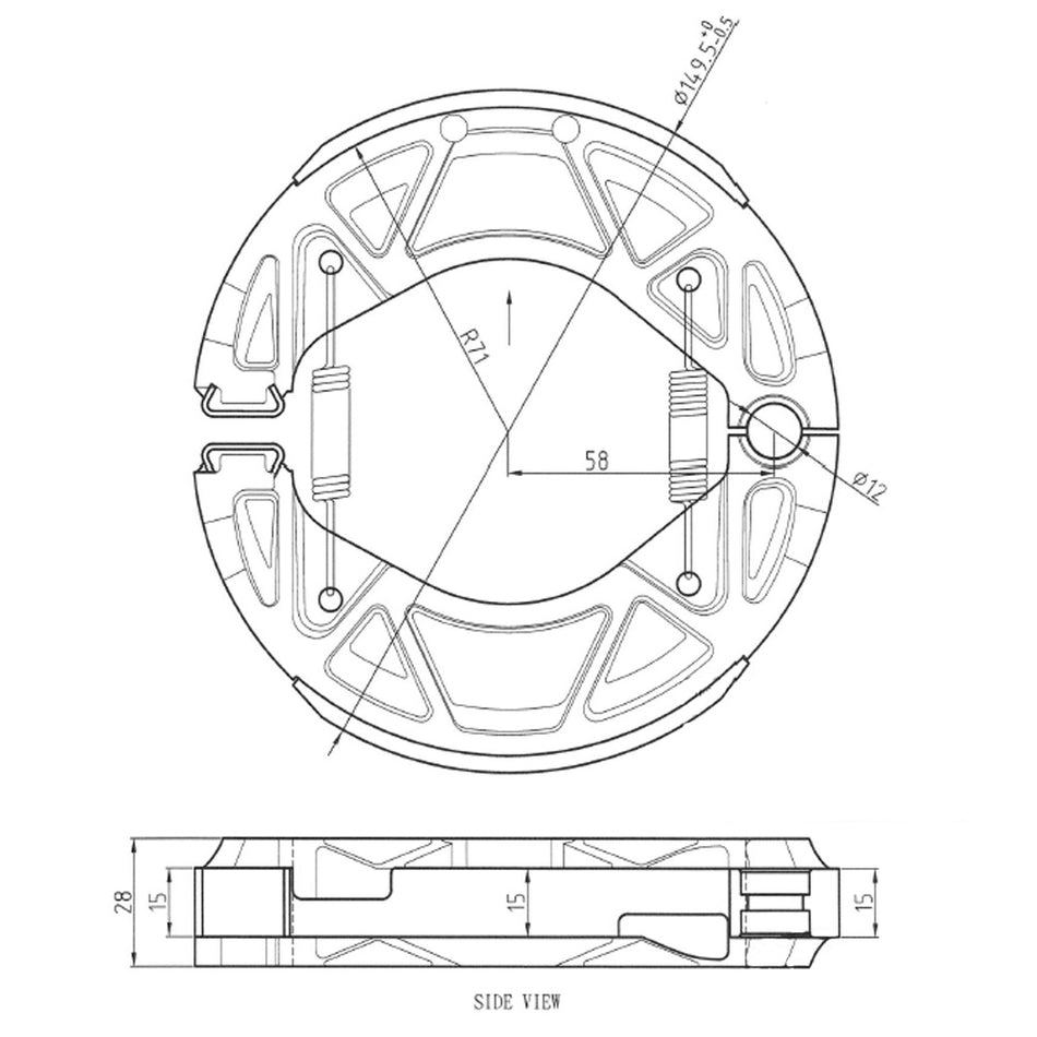 PERFTEC Sinter Grip Road brake shoe